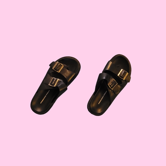 Princess polly black chunky sandals - Picture 1 of 7